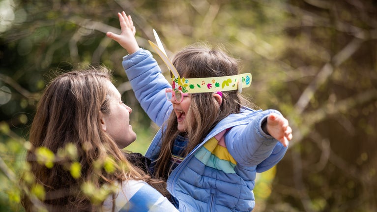 A family enjoying Easter trails and Spring sunshine at Ickworth, Suffolk